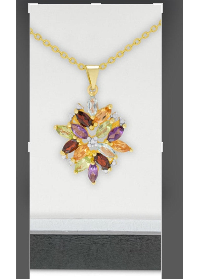 Julia Capri Gemstone Pendant Necklace
