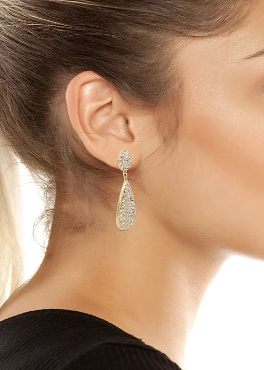 Julia Capri Faux Stone Pave Teardrop Earrings