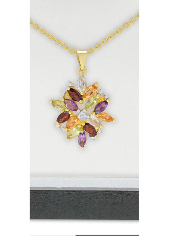 Julia Capri Gemstone Pendant Necklace