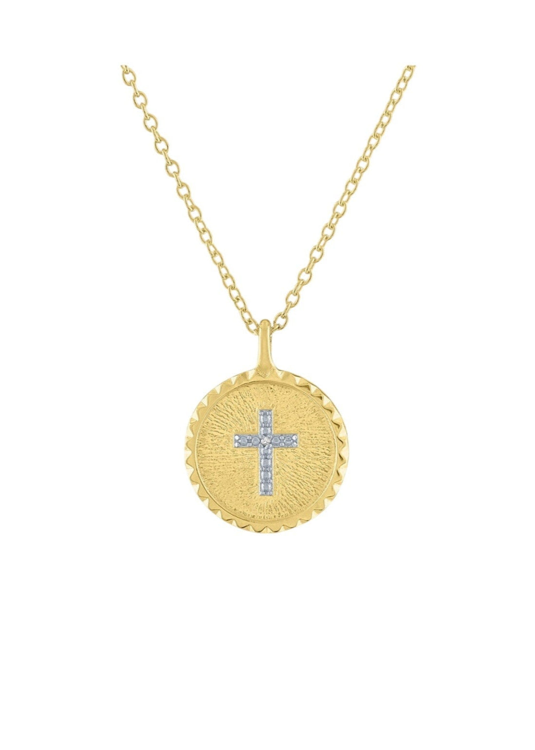 Julia Capri Coin Cross Diamond Necklace