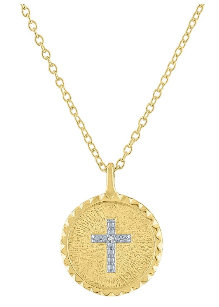 Julia Capri Coin Cross Diamond Necklace