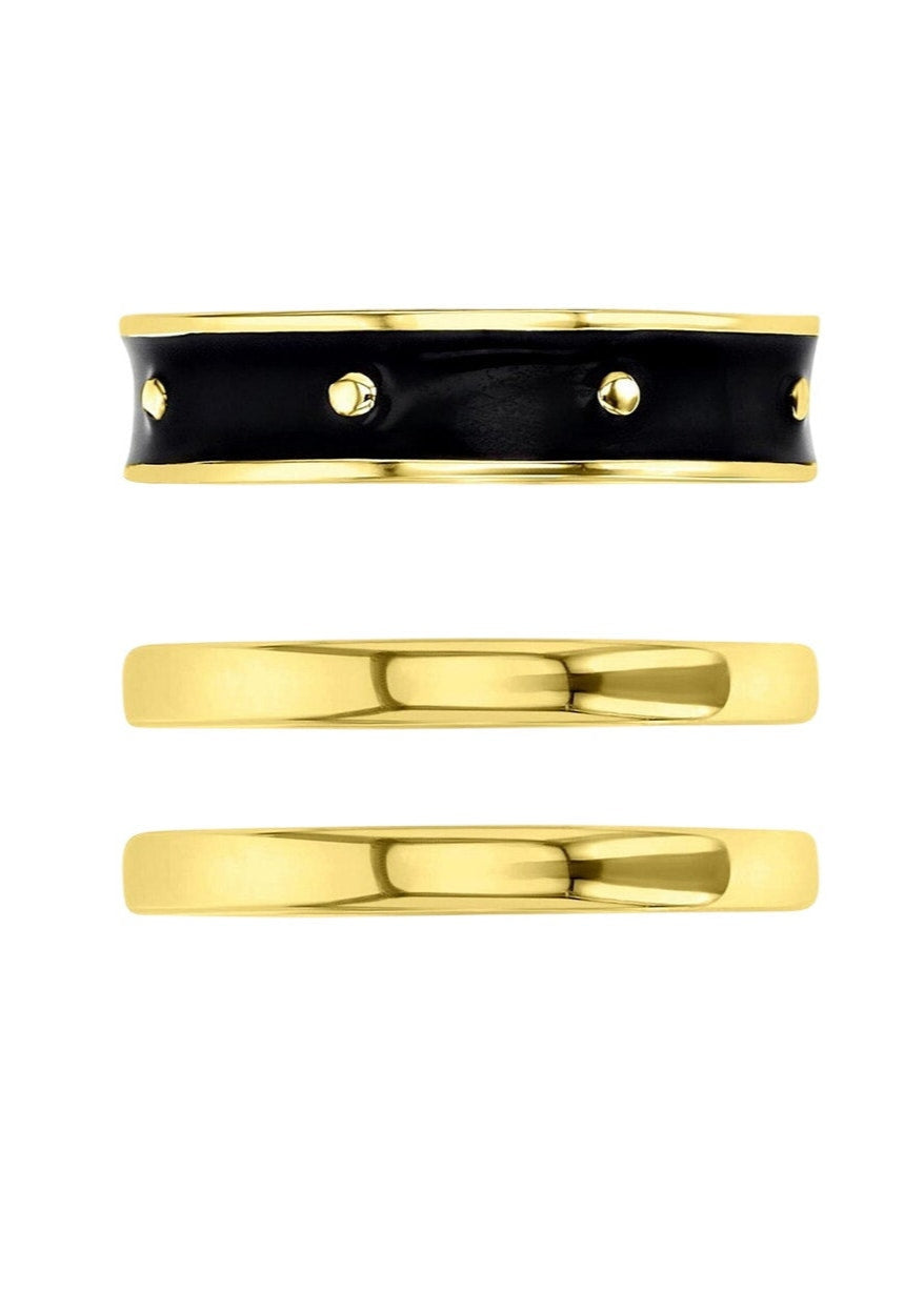 Julia Capri three piece stack ring set.