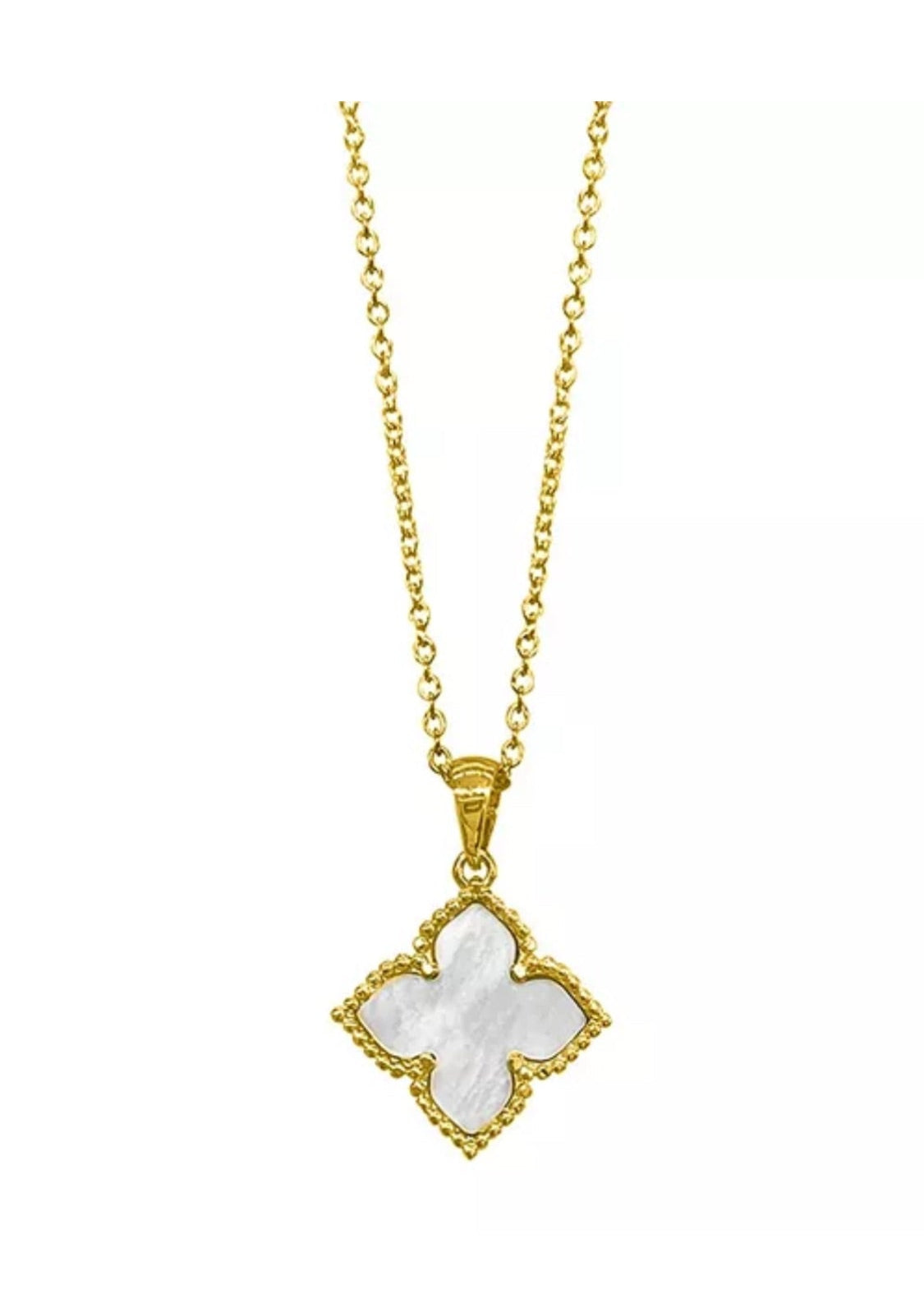 Julia Capri 16-18" Adjustable 14K Gold Plated Flower Imitation Mother of Pearl Necklace