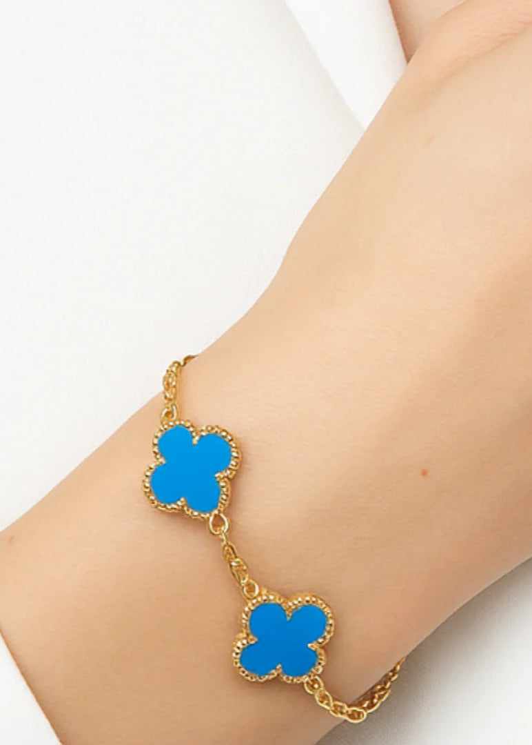 Julia Capri Classic Turquoise Clover Bracelet