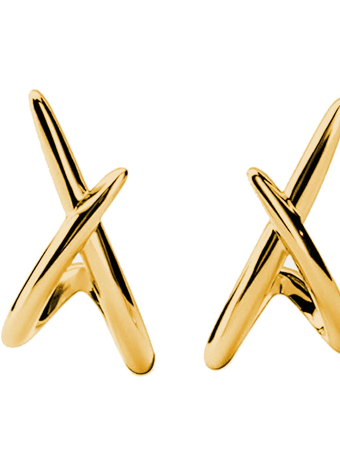 Julia Capri Stylish Lightweight Crosses Studs Earrings Sturdy Gold Plating