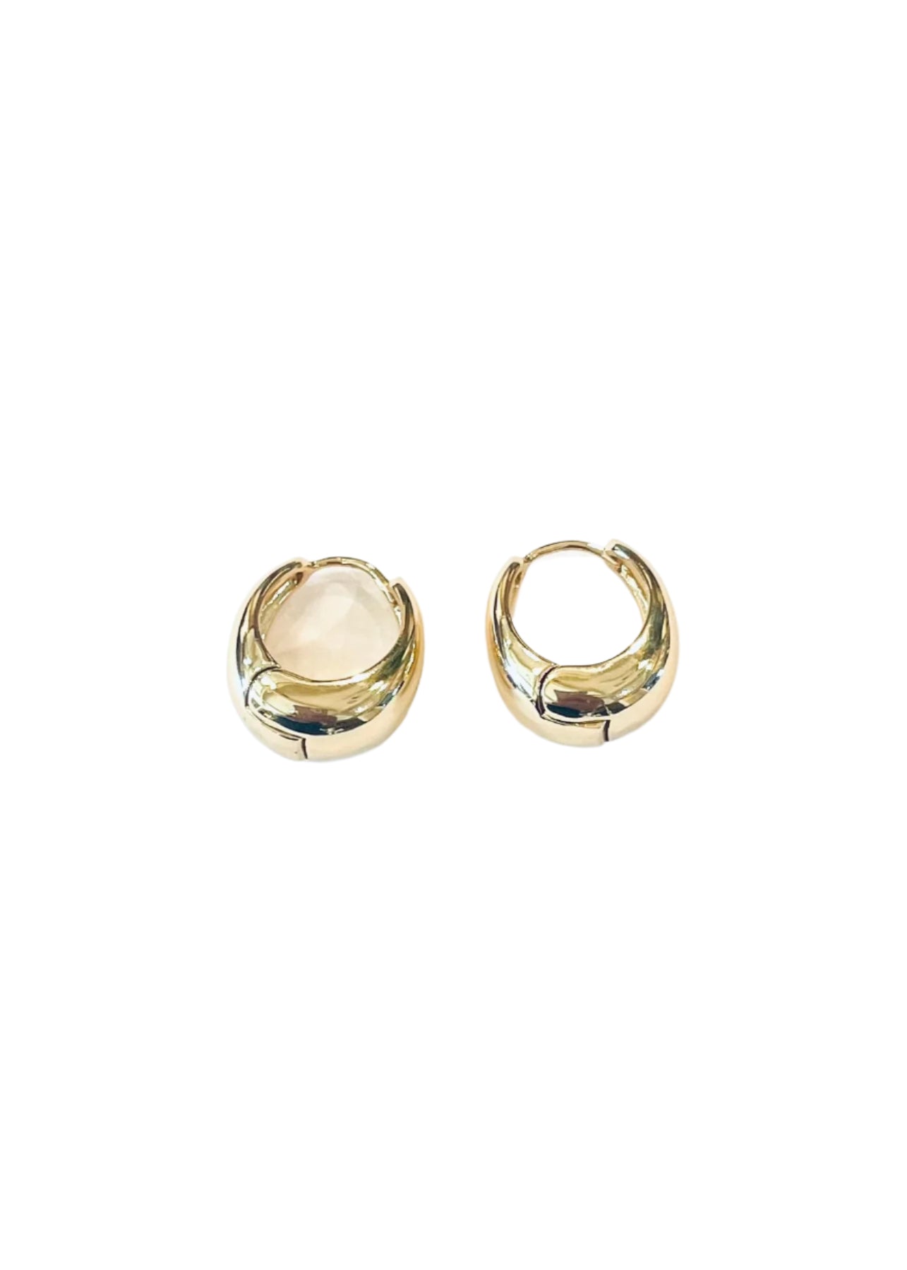 Julia Capri 14K Gold Plated Polished Tapered Chunky Hoop Earrings