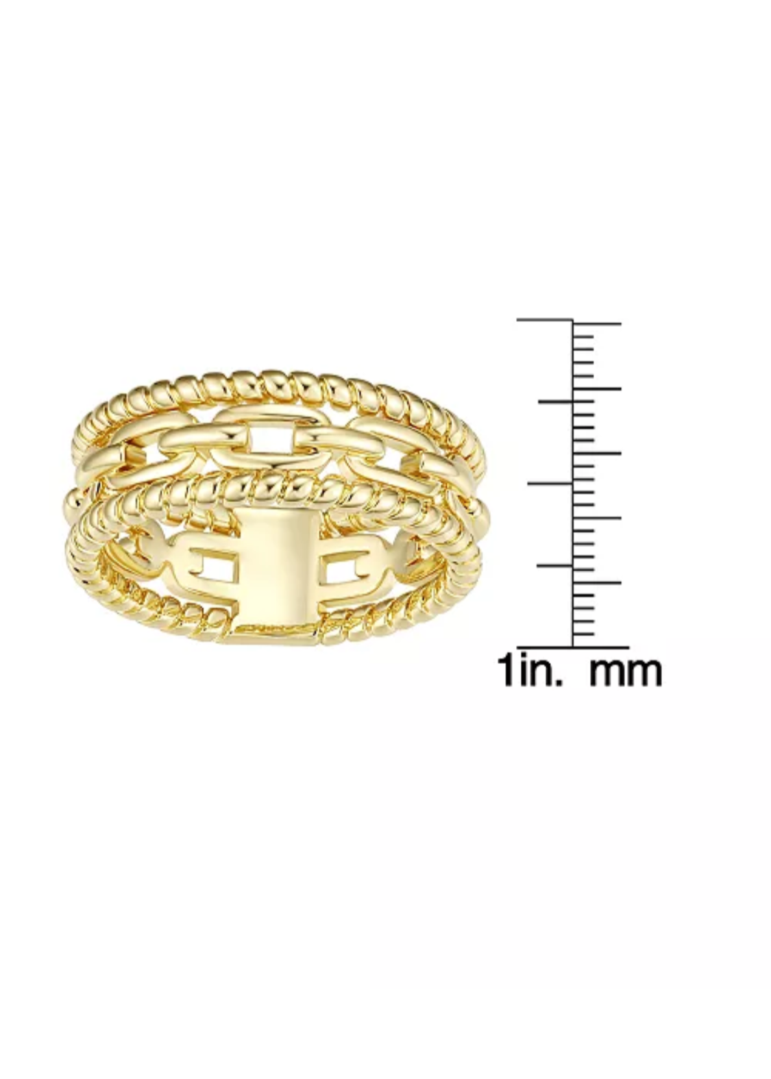Julia Capri 14K Gold-Plated Link Statement Ring