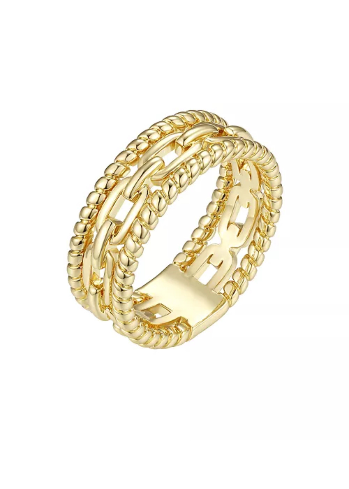 Julia Capri 14K Gold-Plated Link Statement Ring
