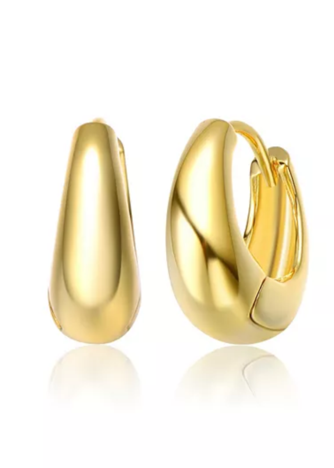 Julia Capri 14K Gold Plated Polished Tapered Chunky Hoop Earrings