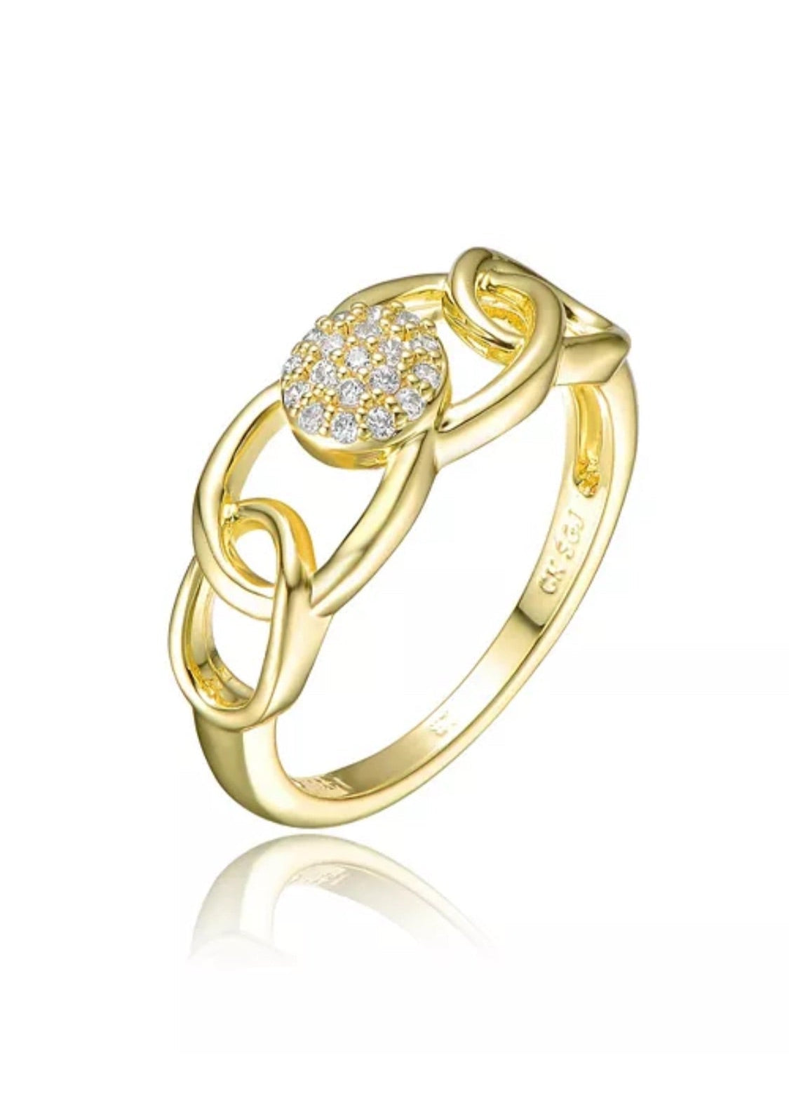 Julia Capri 14K Gold Plated Clear Cubic Zirconia Linking Ring