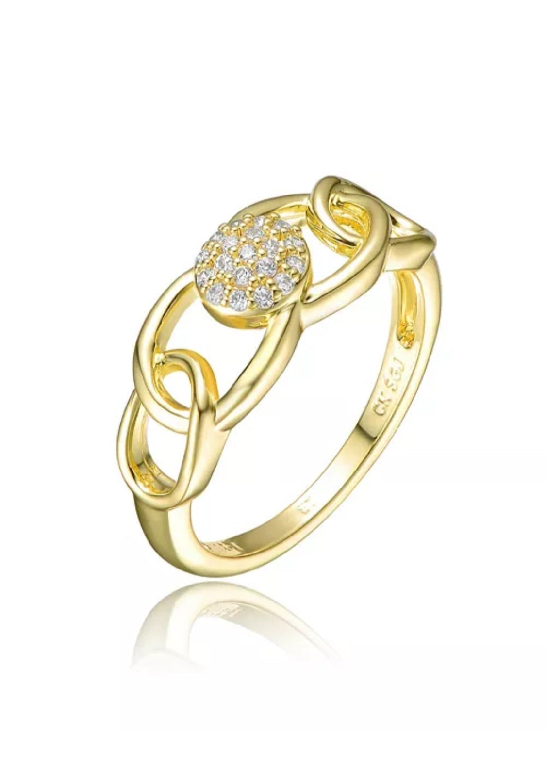Julia Capri 14K Gold Plated Clear Cubic Zirconia Linking Ring