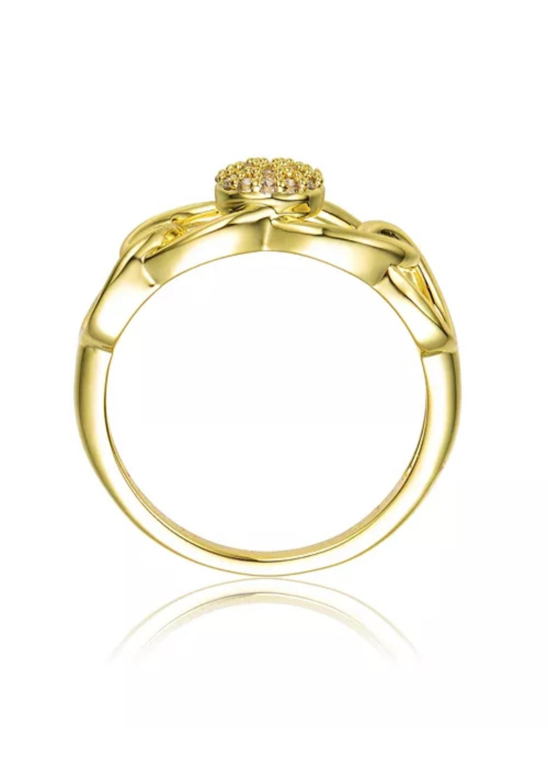 Julia Capri 14K Gold Plated Clear Cubic Zirconia Linking Ring