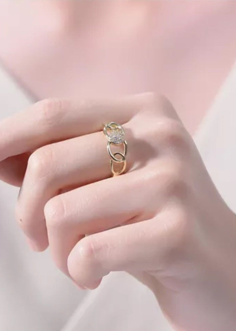 Julia Capri 14K Gold Plated Clear Cubic Zirconia Linking Ring