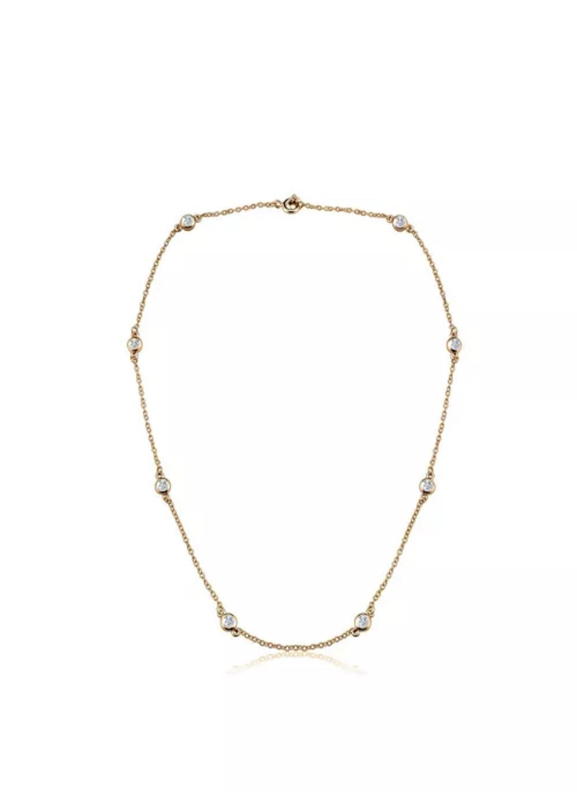 Julia Capri Sterling Silver 18K Gold Plated Clear Cubic Zirconia Accent Necklace