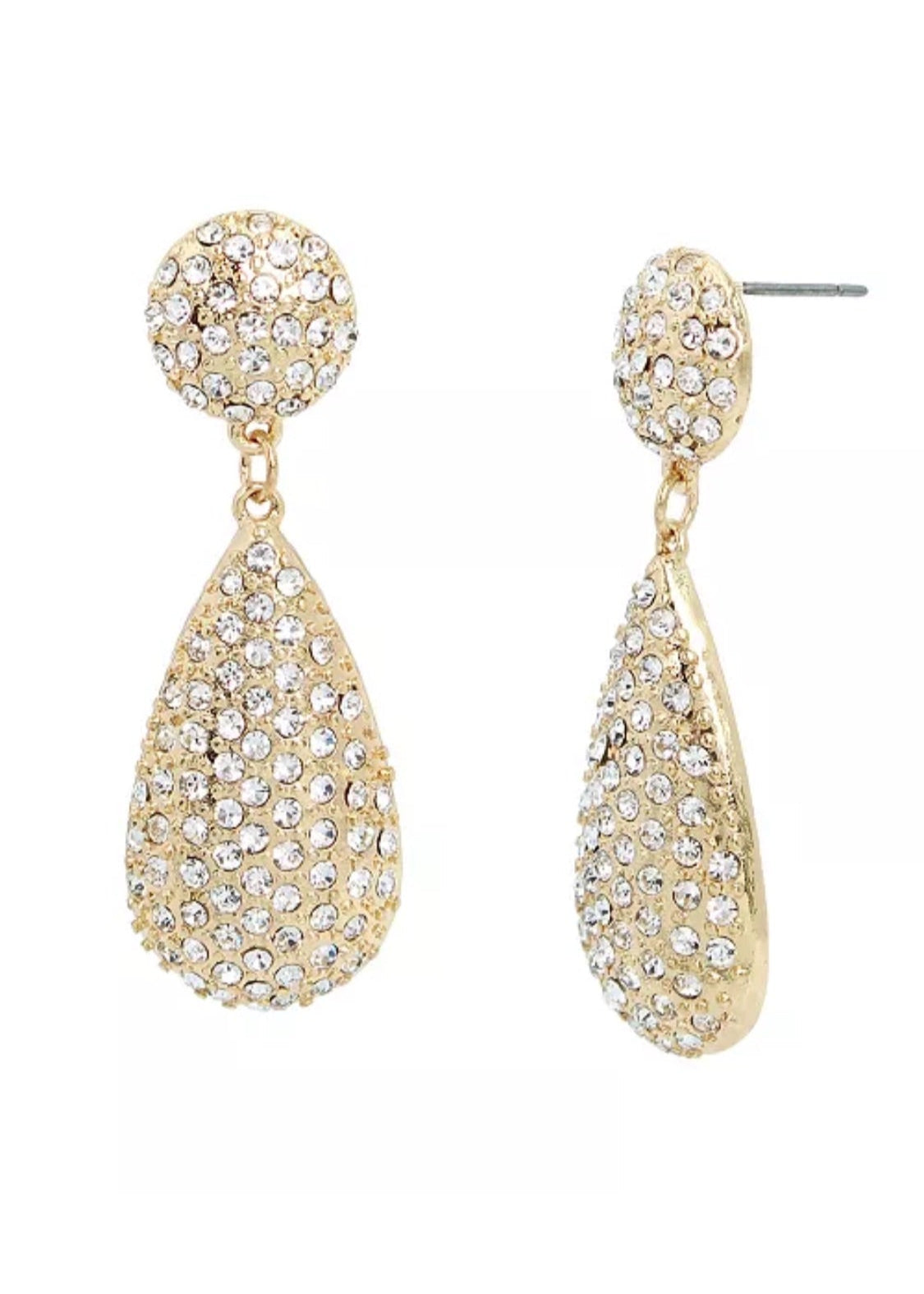 Julia Capri Faux Stone Pave Teardrop Earrings