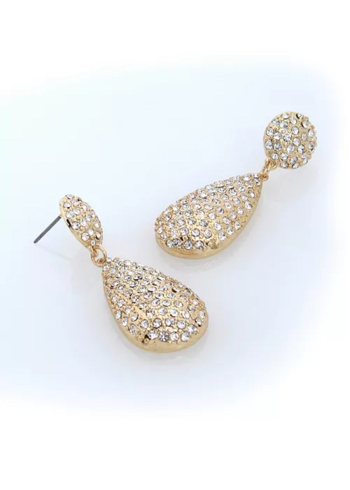Julia Capri Faux Stone Pave Teardrop Earrings