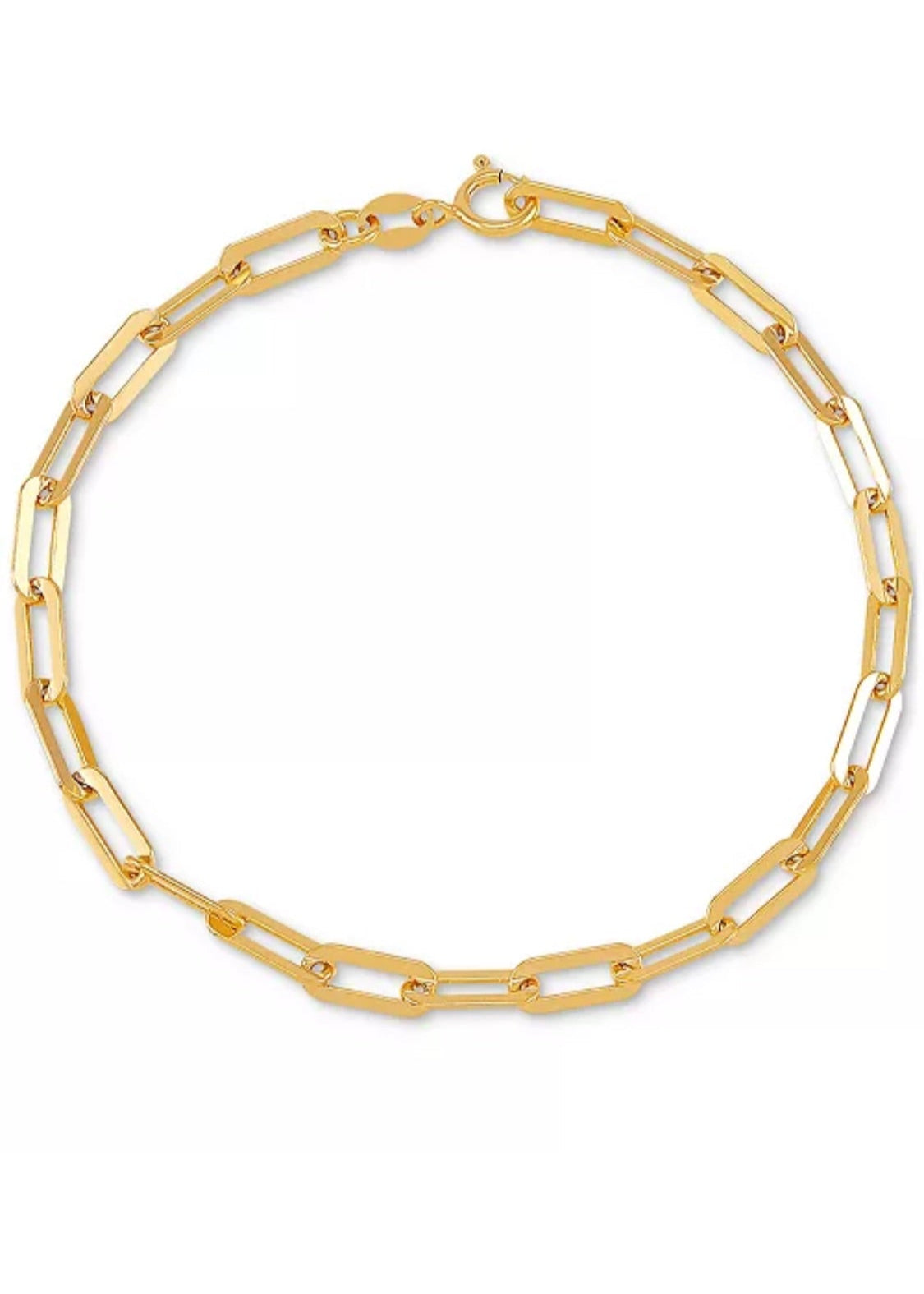 Julia Capri Polished Paperclip Bracelet in 18K Gold over Silver or Sterling Silver