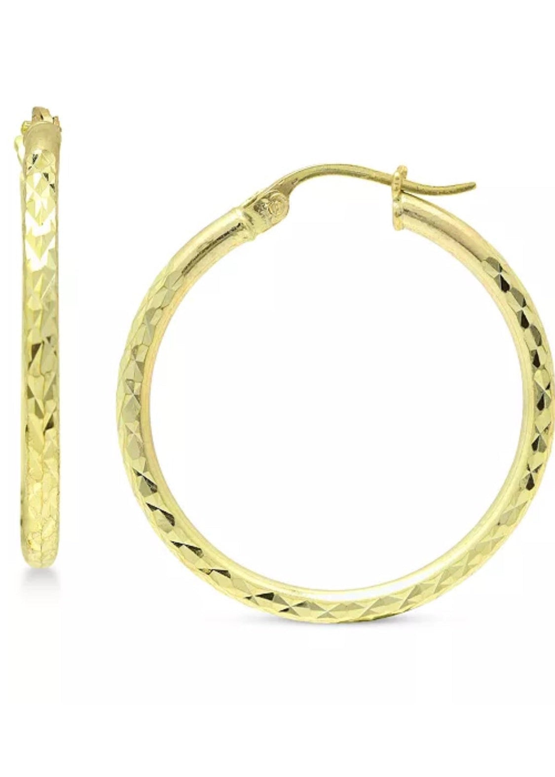 Julia Capri Small Hoop Earrings in 18k Gold-Plated Sterling Silver, 1"