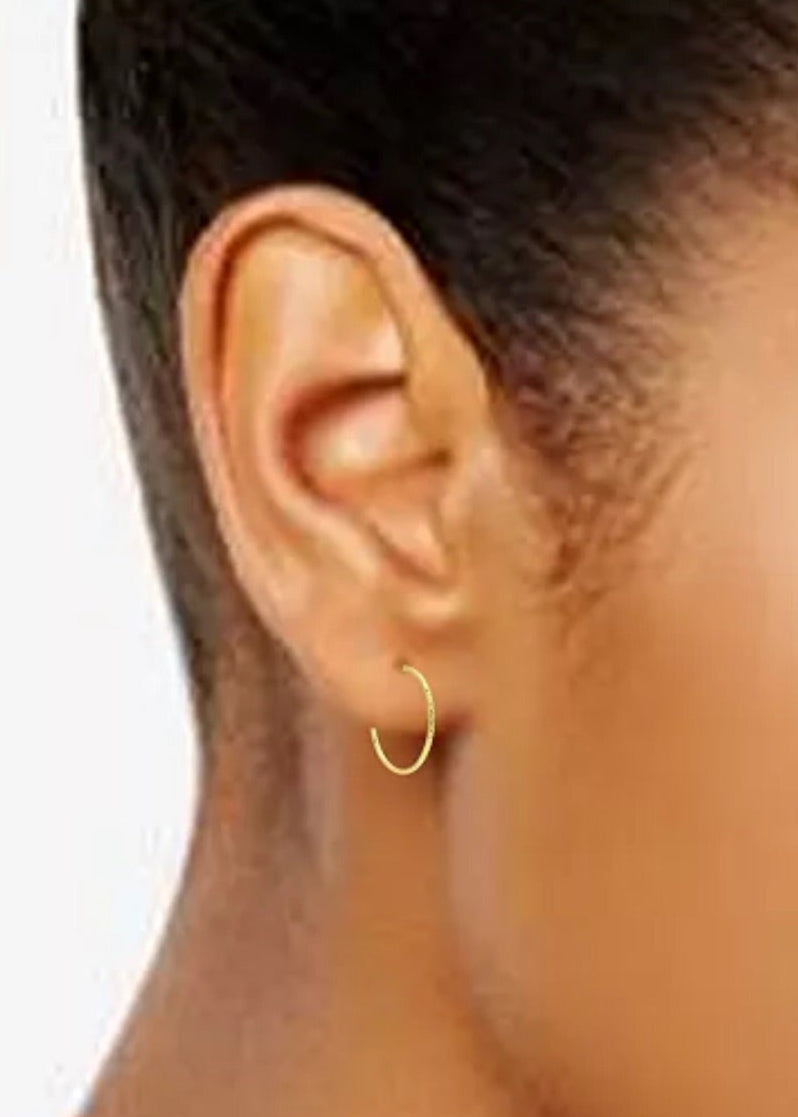 Julia Capri Small Hoop Earrings in 18k Gold-Plated Sterling Silver, 1"