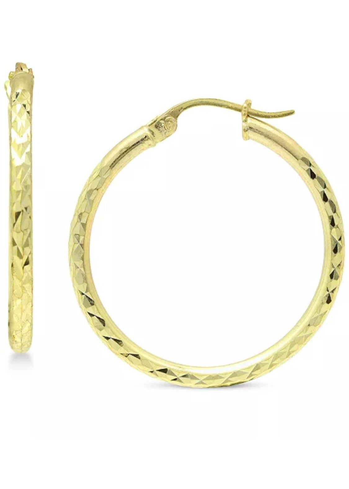 Julia Capri Small Hoop Earrings in 18k Gold-Plated Sterling Silver, 1"