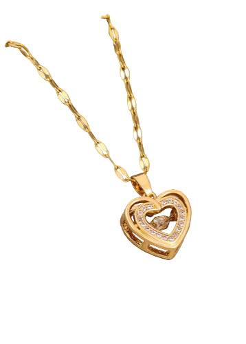 Fashionable Titanium Steel Heart-Shaped Necklace