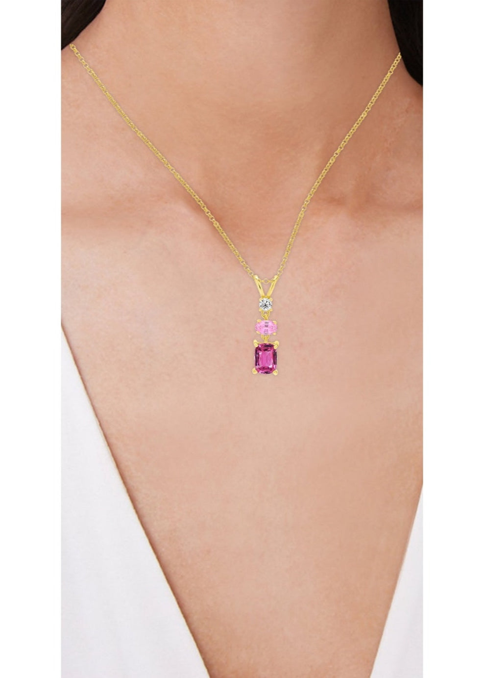 Julia Capri Lab Grown Pink Sapphire