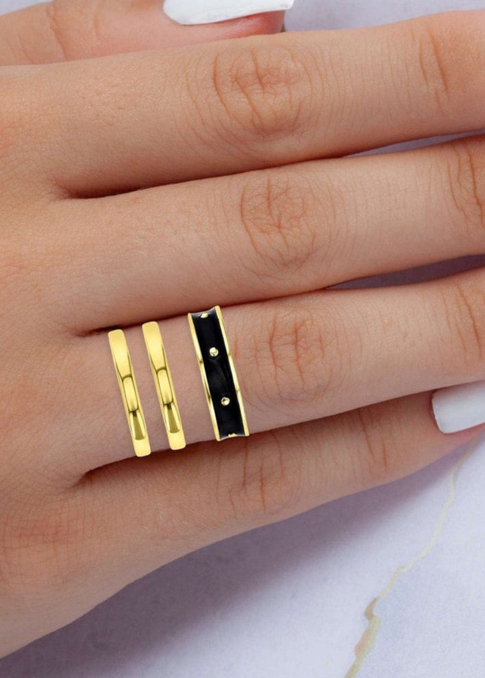 Julia Capri three piece stack ring set.
