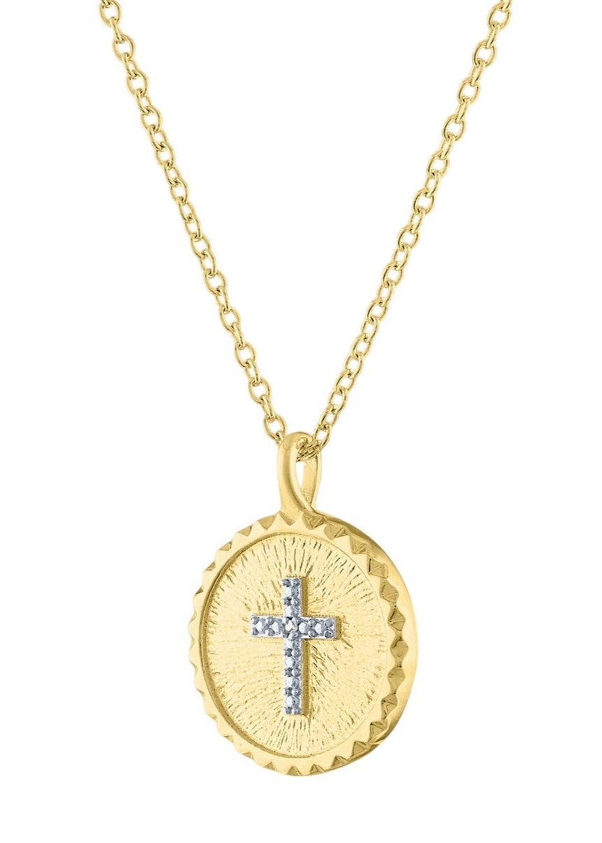 Julia Capri Coin Cross Diamond Necklace