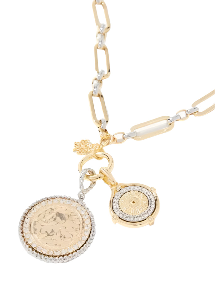 Julia Capri Coin pendant Necklace 18K Gold Plated