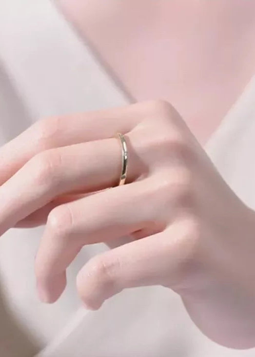 Sophisticated 14K Gold Plated Clear Cubic Zirconia Band Ring