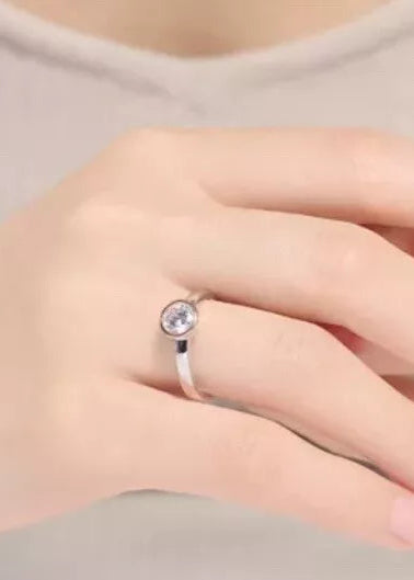 Julia Capri 18K Rose Gold Plated Sterling Silver Ring Cubic Zirconia Sterling Silver