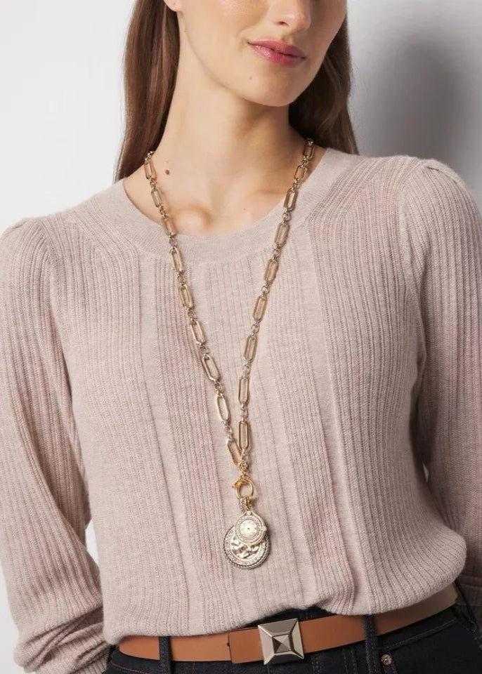 Julia Capri Coin pendant Necklace 18K Gold Plated