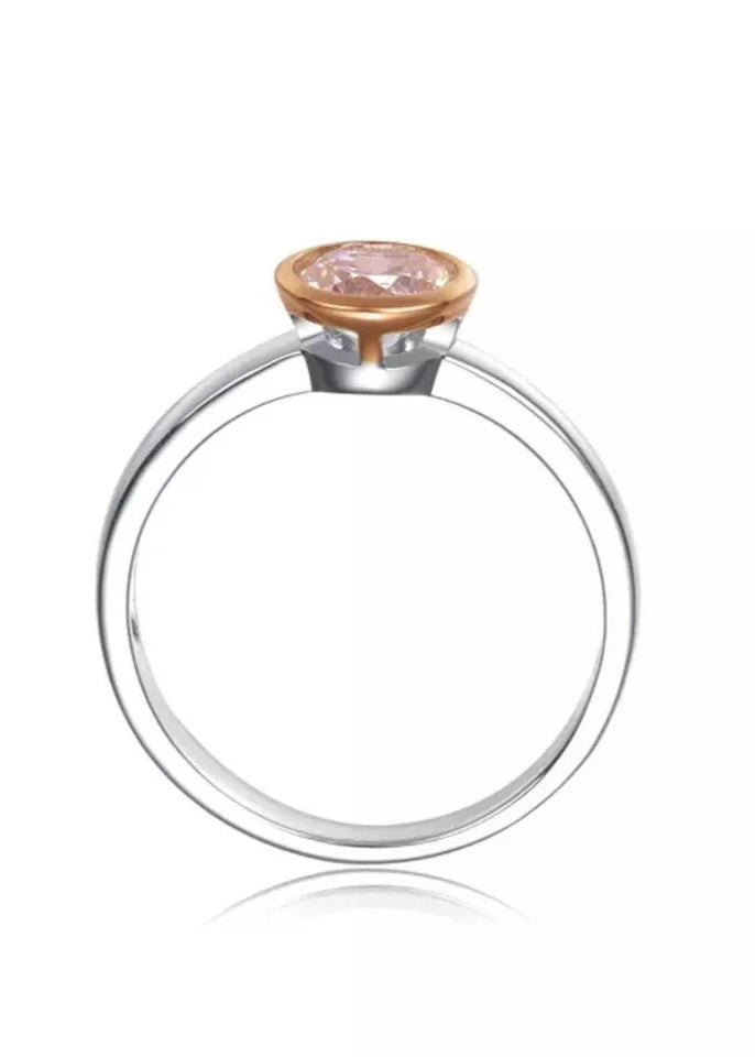 Julia Capri 18K Rose Gold Plated Sterling Silver Ring Cubic Zirconia Sterling Silver