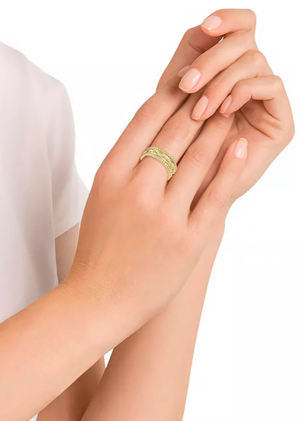 Julia Capri 14K Gold-Plated Link Statement Ring