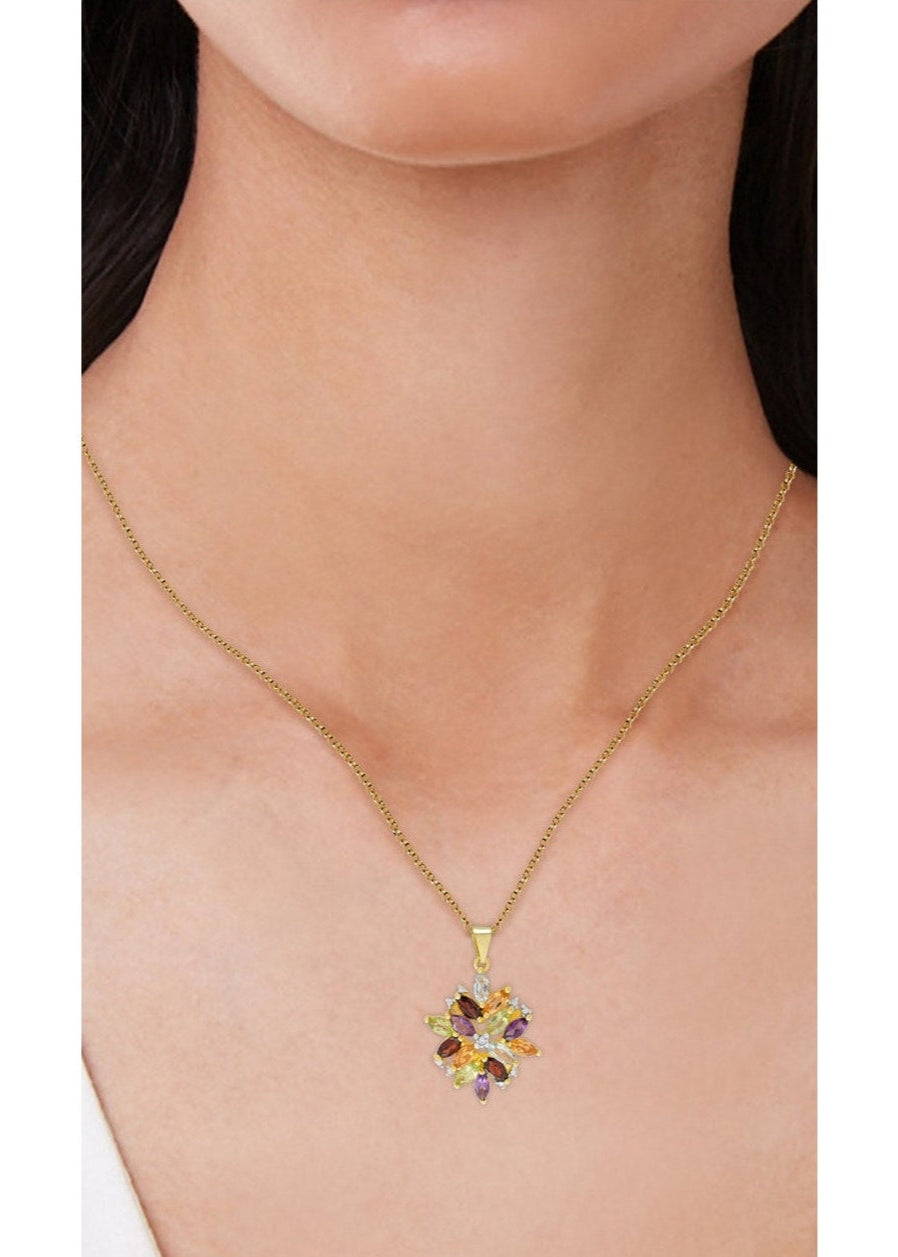 Julia Capri Gemstone Pendant Necklace