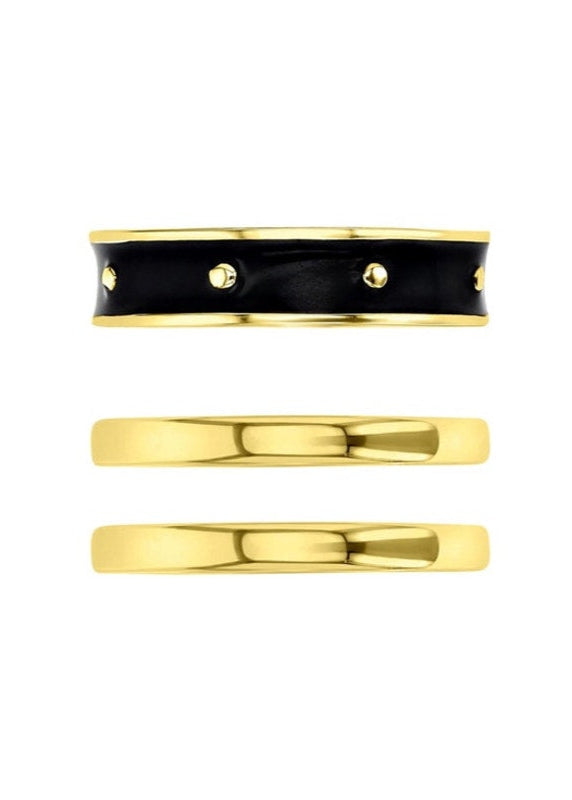 Julia Capri three piece stack ring set.