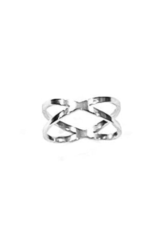 Julia Capri Designer Criss Cross 925 Sterling Silver Twist Ring