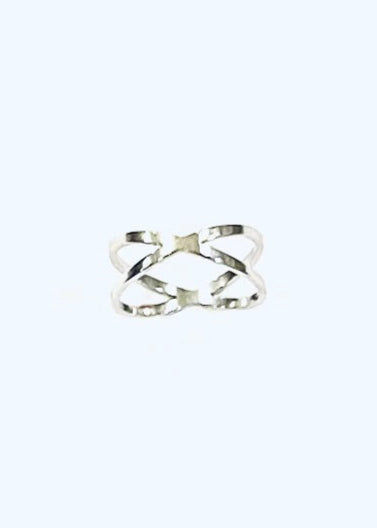 Julia Capri Designer Criss Cross 925 Sterling Silver Twist Ring