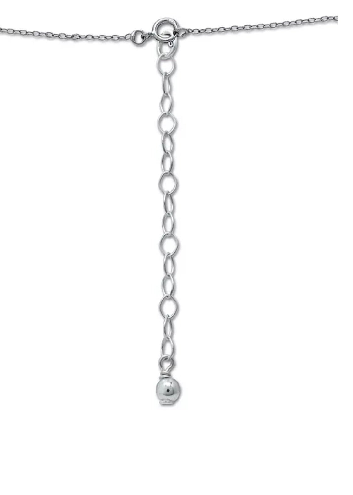 Julia Capri Simulated Blue Sapphire and Cubic Zirconia Halo Pendant