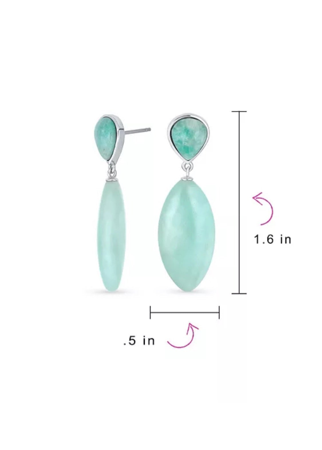 Julia Capri Geometric Rhombus Teardrop Dangling Earrings Gold Plated