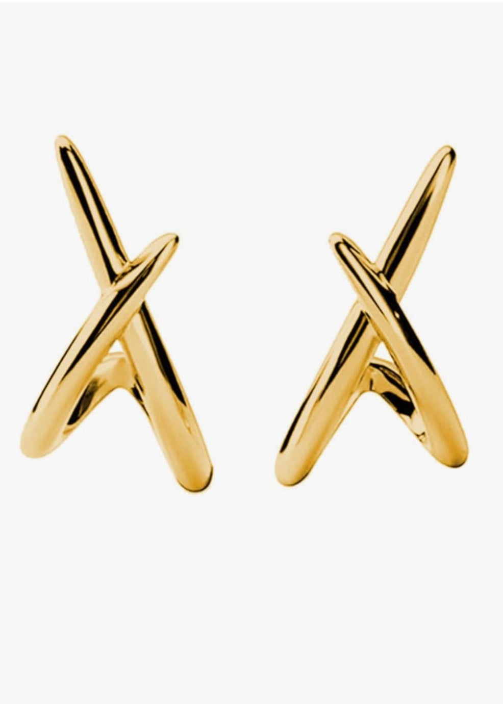 Julia Capri Stylish Lightweight Crosses Studs Earrings Sturdy Gold Plating