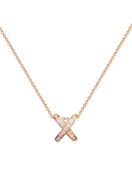 Julia Capri Cross Pendant 925 Sterling Silver Gold Plated Micro White Sapphire CZ Diamond