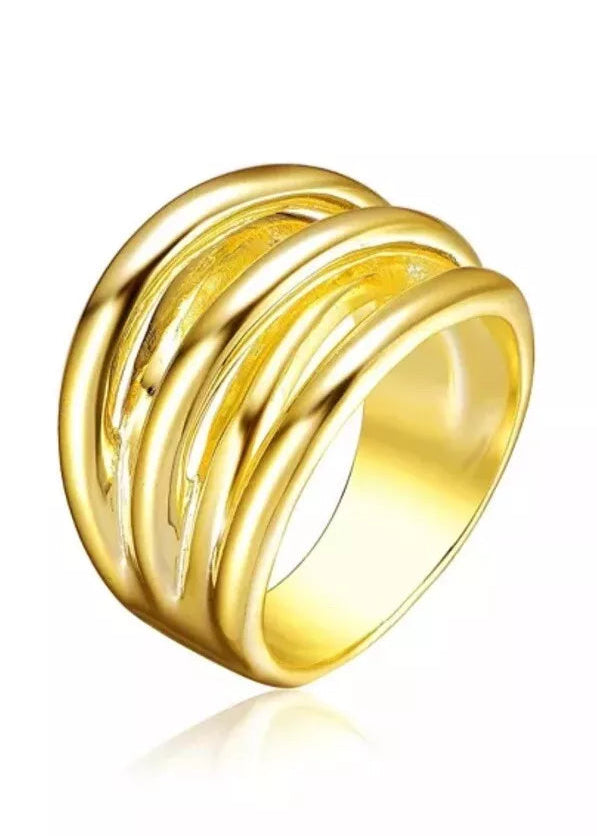 Julia Capri 14K Gold Plated Intertwined Modern Ring