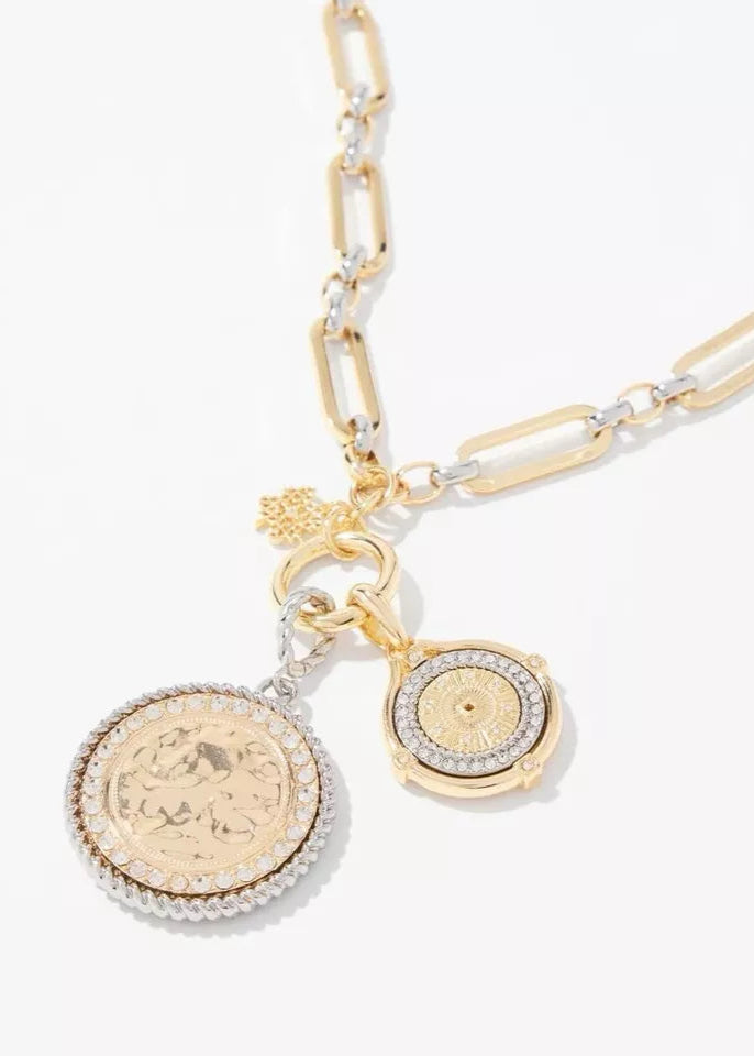 Julia Capri Coin pendant Necklace 18K Gold Plated